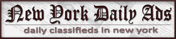 New york Daily Ads, family friendly and local classifieds market in the USA.